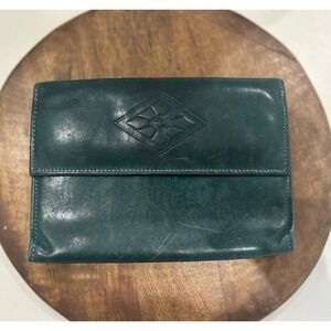 Amity Vintage Emerald Green Cowhide Leather Wallet Western Cowgirl Boho Timeless